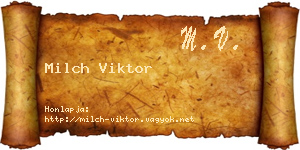 Milch Viktor névjegykártya